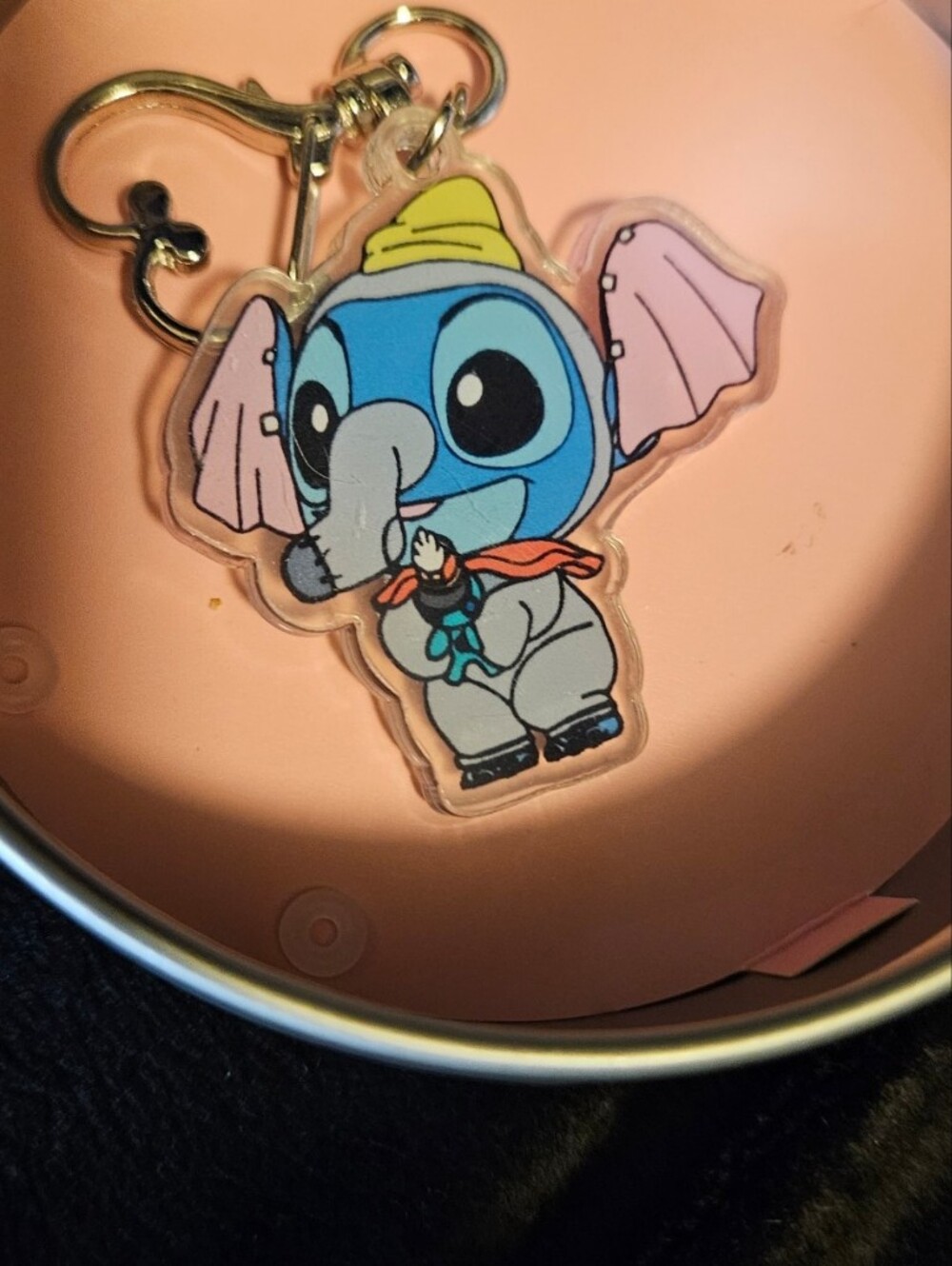 Disney Stitch Cute Blue Elephant Acrylic Keychain